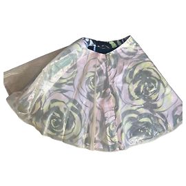 Christian Dior Rock Floral Print Seide Rosa Gelb Grau Pink Weiß Grau Gelb