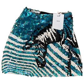 Christian Dior Sequin Skirt Black White Blue Multiple colors
