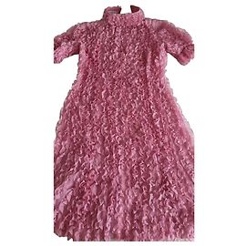 Vestido rosa com babados Nina Ricci Rosa
