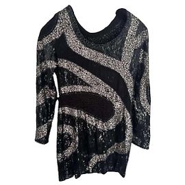 Emilio Pucci Sequin Embellished Top Black Metallic