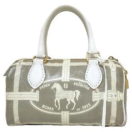 Fendi Selleria Horse Handbag White Cream