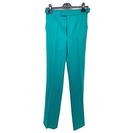 Attico Turquoise Wool Pants Turquoise