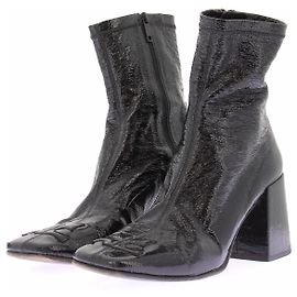 Courreges Black vinyl 'Reissue' ankle boots Black