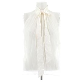 Top sem mangas de seda branco Nina Ricci Branco