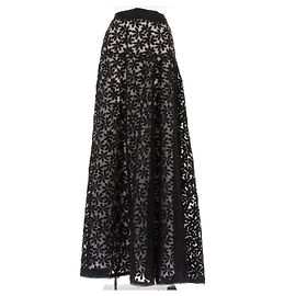 Carolina Herrera Schwarzer Blumenrock Schwarz