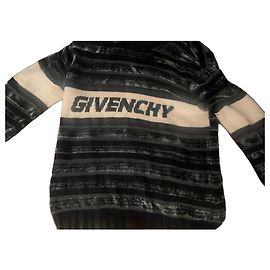givenchy men wooly jumper Black White