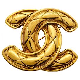 Chanel Coco Mark Matelassé Brosche in Vergoldung Golden