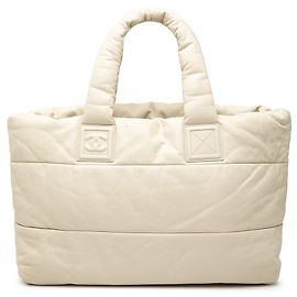Chanel Gran Tote Coco Cocoon de Cordero Blanco Blanco Crudo
