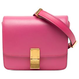 Céline Celine Petite Boîte Classique en Cuir de Veau Rose Rose Autre