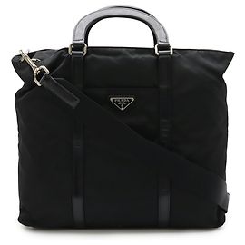 Prada Nylon Tote Bag Black