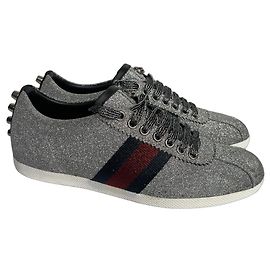 Gucci Sneaker Silber Leder Silber