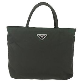 Prada Vintage Zip Handbag Tessuto Khaki