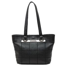 Chanel Chocobar Logo Tote Bag Black
