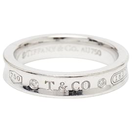 Tiffany & Co Anello Stretto Tiffany 1837 in Oro Bianco 18K Bianco