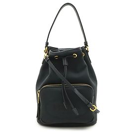 Borsa a secchiello in jacquard Prada Nero