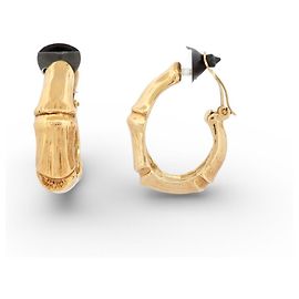 ORECCHINI VINTAGE YVES SAINT LAURENT SEGA BAMBU D'ORO D'oro