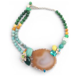 NUEVO COLLAR PHILIPPE FERRANDIS CON PIEDRAS MULTICOLOR CORTADAS Multicolor