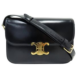 Céline BORSA CELINE TRIOMPHE 187363 IN PELLE DI VITELLO LUCIDA NERA Nero