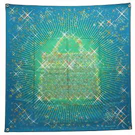 Hermès NUOVO FULARD HERMES MAGIC KELLY RYBALTCHENKO 90 SETA BLU Blu