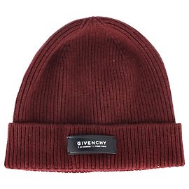 Gorro de lana burdeos con apliques de Givenchy Roja Burdeos