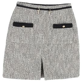 Falda Mini de Tweed Jinie de Maje en Algodón Gris Gris
