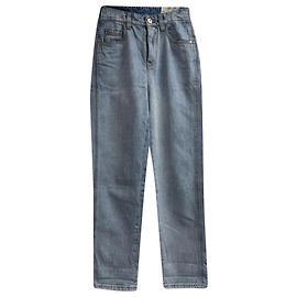 Jeans a gamba dritta in cotone blu Brunello Cucinelli Blu