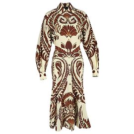 Vestido midi de algodón multicolor con estampado paisley Etro Multicolor