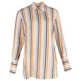 Gestreifte Langarmbluse von Victoria Beckham aus mehrfarbigem Polyester Mehrfarben