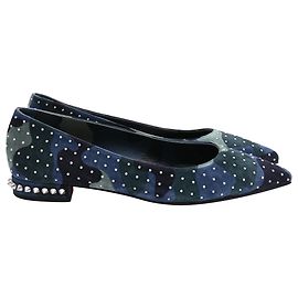 Christian Louboutin Camouflage Ballet Flats in Multicolor Suede Multiple colors