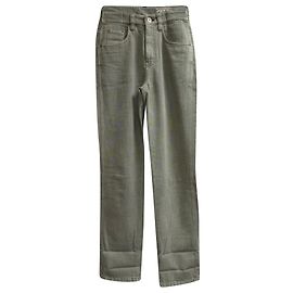 Jeans de pierna recta en algodón oliva Brunello Cucinelli Verde Verde oliva