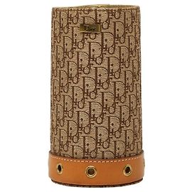 Christian Dior Dior Trotter Pen Stand Case Brown Beige