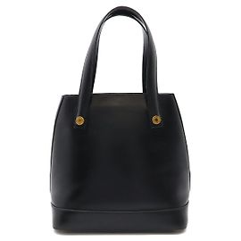 Bolsa tote de couro de bezerro Hermès Sellier Sorbonne Preto