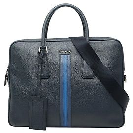 Borsa da lavoro Prada in pelle Saffiano blu navy Blu Blu navy