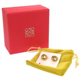 Loewe Anagram Pebble Stud Earrings Golden