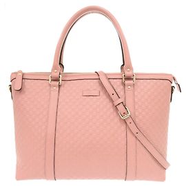 Sac à main en cuir Micro Guccissima de Gucci Rose
