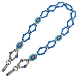 Cinghia a spalla in plastica con strass blu Prada Rosso Blu