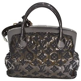 Bolsa Lockit BB em couro patente Monogram preto edição limitada Louis Vuitton M40604 Preto