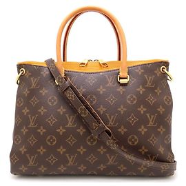Bolsa Tote Pallas 2 em 1 Monograma Louis Vuitton Marrom Dourado