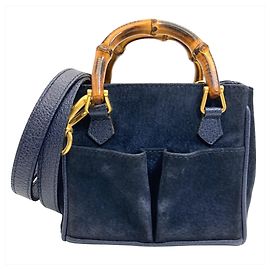 Gucci Bamboo Mini Shoulder Bag Navy blue
