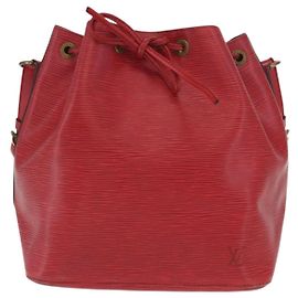 Louis Vuitton Petit Noe Handbag Epi Leather Medium Red