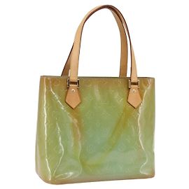 LOUIS VUITTON Sac à main Monogram Vernis Houston Bleu Bébé M91005 LV Auth ka2293 Bleu clair