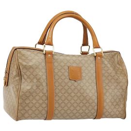 Céline CELINE Macadam Canvas Handtasche PVC Beige Gold Auth ti3725 Beige Golden