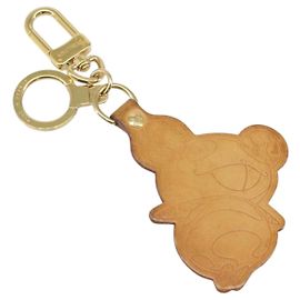LOUIS VUITTON Takashi Murakami Llave Panda Charm Cuero M62637 Auth 172023 Beige
