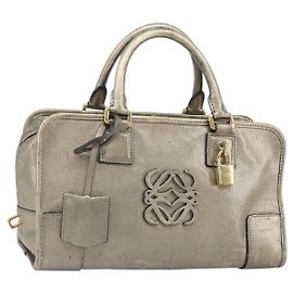 LOEWE Amazonas Handtasche Leder Goldton Auth bs33234 Andere