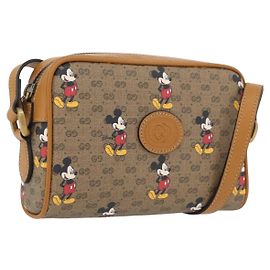 Borsa a Spalla Gucci Micro GG Supreme Disney PVC Beige Oro 602536 Auth 171854SAM Beige D'oro