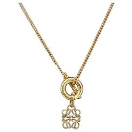 Collier LOEWE en métal doré Auth bs33232 Doré