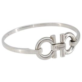 Pulseira Gancini Salvatore Ferragamo Ag925 M Prata Auth am10724V Prata