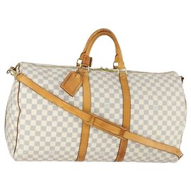 LOUIS VUITTON Borsa Boston Keepall Bandoulière 55 Damier Azur N41429 Auth 166321 Altro
