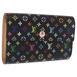 LOUIS VUITTON Cartera Alexandra Multicolor Negra M60084 Auth BA10576 Negro