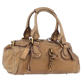 Chloé Chloe Paddington Handtasche aus Leder, goldfarbig, silber authentisch BA10758V Silber Andere